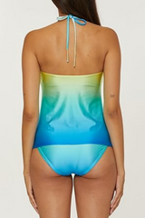 2026 Women's Casual Gradient Loose Tankini Swimsuit Set