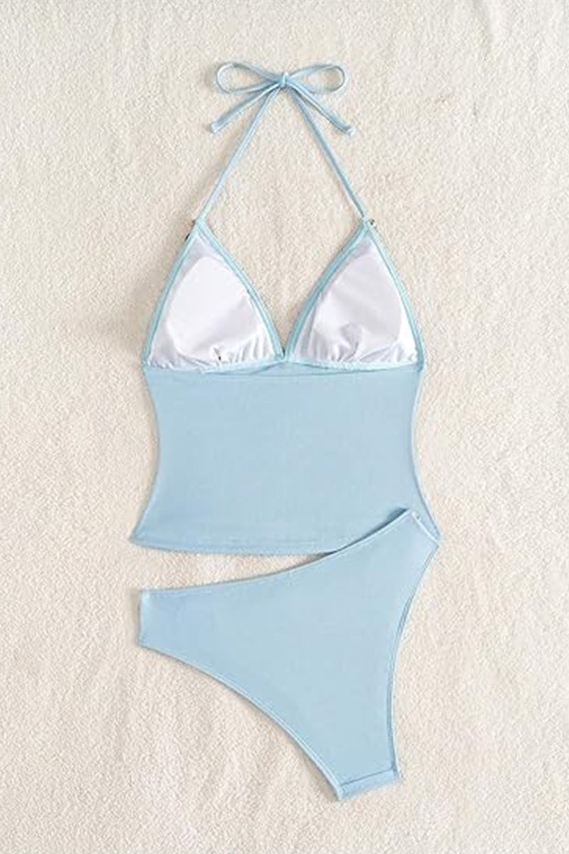 2026 Women's Shell-Embellished Cute Strappy Triangle Backless Tankini Set