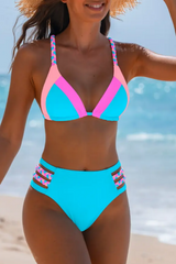 2026 Women's Reversible Color-Block Triangle Bikini Set