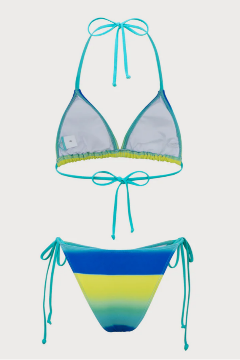 2026  Blue Ombre Print Bikini Set