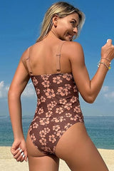 2026 Women's V-Neck Printed Tummy-Control Bow Color-Blocked Tankini Set