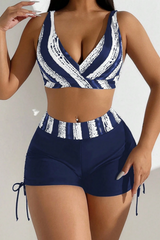 2026 Women's Color-Blocked Printed Charming Strapless Swimsuit
