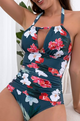2026 Women's V-neck, tummy-control, front crossover swimsuit