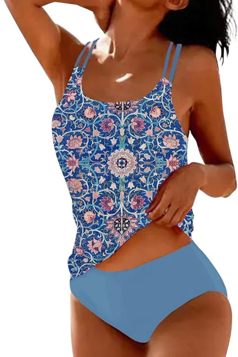 2026 Women's Sexy Printed Two-Piece Tankini Swimsuit