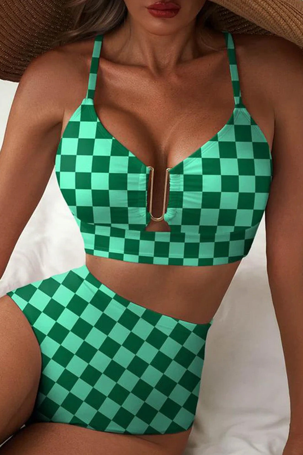 2 Piece Bikini Set U-Wire Cutout Swimsuit