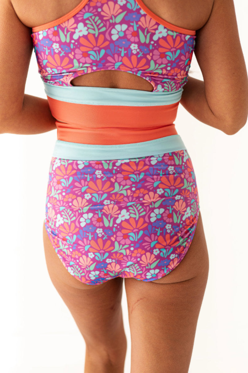 2026 Women's Vibrant And Colorful Color-Blocked Bikini Two-Piece Set