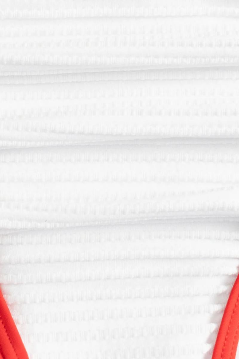 2026  White Red Contrast Ring Cutout 2-Piece Bikini Set