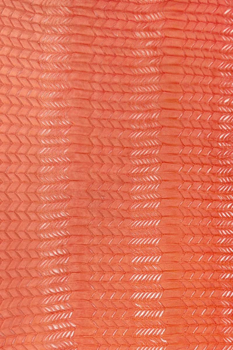 2026  Orange Gradient Textured Stripe O-Ring Cutout Halter Tie Bikini Two-Piece Set